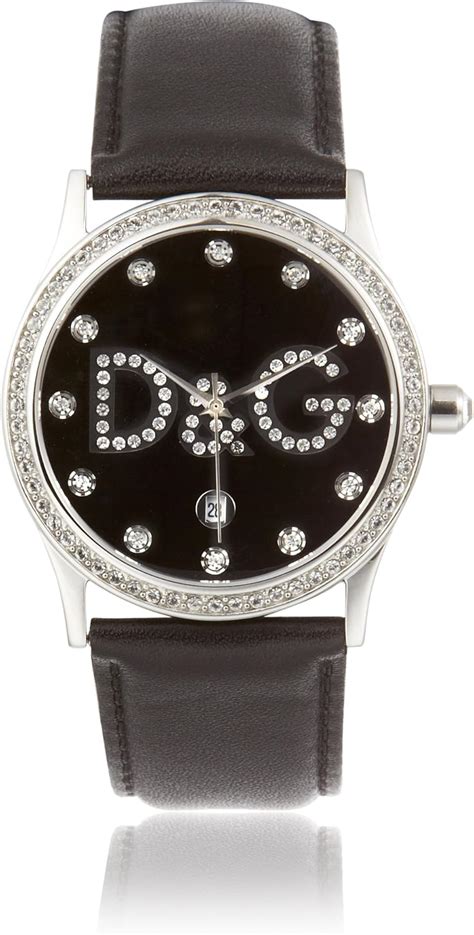 montre dolce gabbana femme bracelet cuir noir|Montre dolce gabanna .